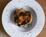 Foto del paso 7 de la receta: Milhojas de berenjena empanada, puttanesca gratinada con pesto