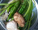 A picture of step 1 of Green masala fish marination.