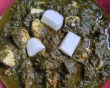 A picture of step 7 of Palak paneer.