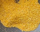 A picture of step 2 of Moong Dal Halwa.
