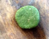 A picture of step 17 of Palak kachori with corn- paneer stuffing.