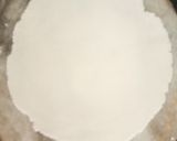 A picture of step 5 of Pathiri (Rice flour Roti) with chana.