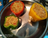 Foto del paso 7 de la receta: Pimientos rellenos de carne y arroz con queso rallado