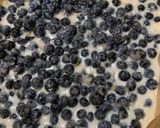 A picture of step 4 of Dylan’s blueberry cobbler.