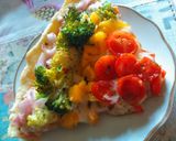 Foto del paso 5 de la receta: 🍕🌈Pizzeta Arcoíris 🌈🍕de harina de arroz 🍚 gluten free