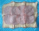 รูปขั้นตอนการทำที่ 2 ของ แฮมชีสเบรดโรล/ขนมปังแฮมชีสไข่โรล (อาหารเช้า) Ham Cheese Bread Egg Roll