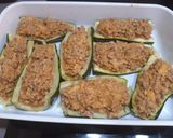 Foto del paso 5 de la receta: Calabacín relleno de pavo y salsa de piquillos