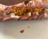 A picture of step 11 of Prosciutto wrapped pork fillet with chorizo stuffing.