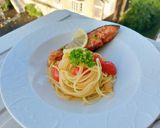รูปขั้นตอนการทำที่ 15 ของ Salmon garlic honey lemon spaghetti