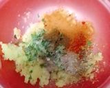A picture of step 2 of Achari pakora.