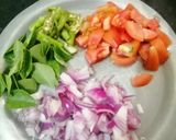 A picture of step 1 of Coriander and tomato rice.