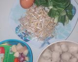 Foto langkah ke 1 dari resep Sup cilok campur touge dan sawi daging.