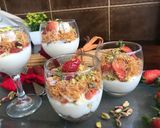 A picture of step 4 of Kunafa Cups with Cream.