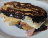Foto del paso 10 de la receta: Sándwich de berenjena🍆con pera y queso🧀🍯🧅🍐