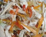 Foto del paso 5 de la receta: Verduras multicolor con pollo y pasta . Fácil y rapidísimo