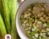 A picture of step 1 of Galka Sev nu Shak - Kathiyawadi Sponge Gourd Sev Curry.