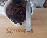 A picture of step 6 of Oreo lava mug cake.
