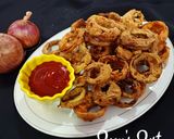 A picture of step 3 of Red Onion Ring Fritters.