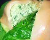 Une image de l'étape 3 de Dômes de saumon, feuilles d’épinards et fromage frais.