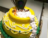 A picture of step 15 of Janmashtami matak cake.