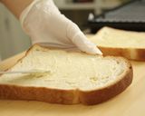 A picture of step 5 of Croque Monsieur (Toasted Ham and Cheese Sandwich).