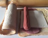 Foto del paso 1 de la receta Rollitos de salchicha y pavo al huevo🍞