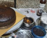 A picture of step 1 of Valentine day special black forest chocolate cake.