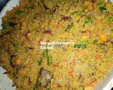 Fried couscous with spinach and egg saucematakin girki3 hoto
