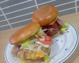 Foto del paso 9 de la receta: Hamburguesa de carne y queso brie y hamburguesa de bacon, jamón serrano y Frankfurt