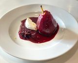 A picture of step 6 of Red wine poached pear.