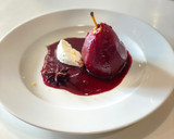 A picture of step 6 of Red wine poached pear.