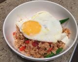 A picture of step 6 of Spicy Asian Rice Bowl with chicken.