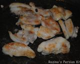 A picture of step 2 of Azerbaijani  chicken bites with fried garlic yogurt sauce.