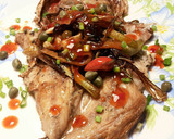 Foto del paso 11 de la receta: Besugo con salteado de verduras, en agridulce y toque de picante