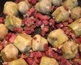 Foto del paso 9 de la receta Corazones de alcachofas rehogados con jamón