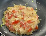 Hình bước làm 3 của món Eatclean: Trứng Chiên Nấm Kim Châm & Cà Chua