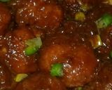 A picture of step 6 of Dry veg manchurian.