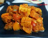 A picture of step 4 of Kadhai Paneer my style.