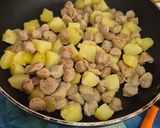 A picture of step 3 of Soya chunks Aloo Posto.
