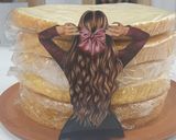 عکس مرحله 1 از دستور کیک روز دختر با تکنیک ابر و بادی🍰
