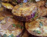 A picture of step 3 of Brinjal /eggplant fry.