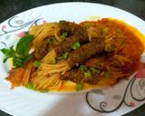 صورة لخطوة 7 من وصفة اسياخ اللحمة بالمعكرونة 🍖🍝