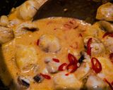 A picture of step 9 of Thai Red "Dragon" chicken soup.