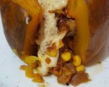 Foto del paso 13 de la receta: Calabaza rellena vegetariana rica y fácil