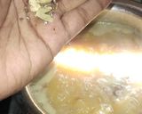 A picture of step 5 of Pasiparu payasam moong dal kheer.