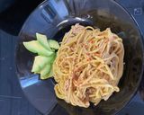 A picture of step 5 of Peanut butter noodles.