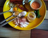 A picture of step 1 of Malabar Spinach curry.