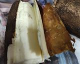 A picture of step 1 of Steam tapioca roots.