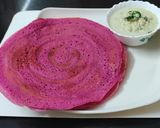 A picture of step 7 of Beetroot dosa.