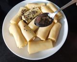 A picture of step 5 of Khandvani rolls.